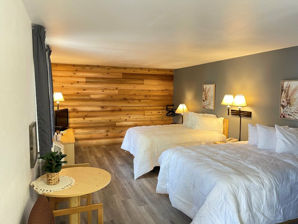 hotel bed with comfortable beds